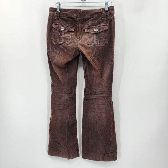 LEI Ashley Trouble Brown Corduroy Junior Girls Y2k Flare Regular 1 Small - Picture 2 of 6